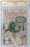 FANTASTIC FOUR #5 - MARVEL 1962 - CGC 5.0 VG/FN - SIGNED BY STAN LEE - 1ST DR DOOM