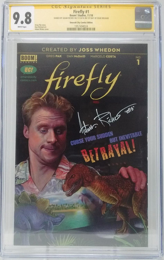 FIREFLY #1 EMERALD CITY EXCLUSIVE VAR - CGC 9.8 ADAM RICHES SIGNED 1