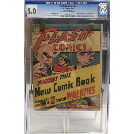 FLASH COMICS WHEATIES PROMOTIONAL ASHCAN - DC 1946 - CGC 5.0 - RARE GOLDEN AGE