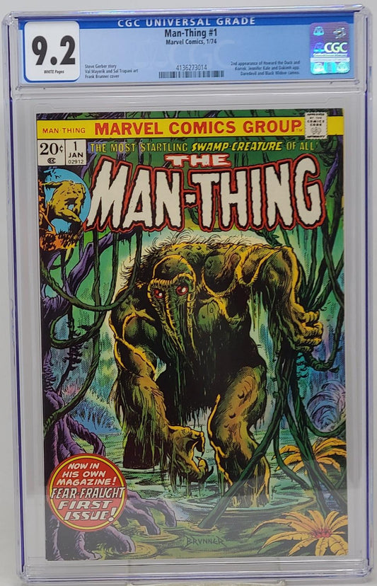MAN-THING #1 - MARVEL 1974 - CGC 9.2 - 2ND HOWARD THE DUCK