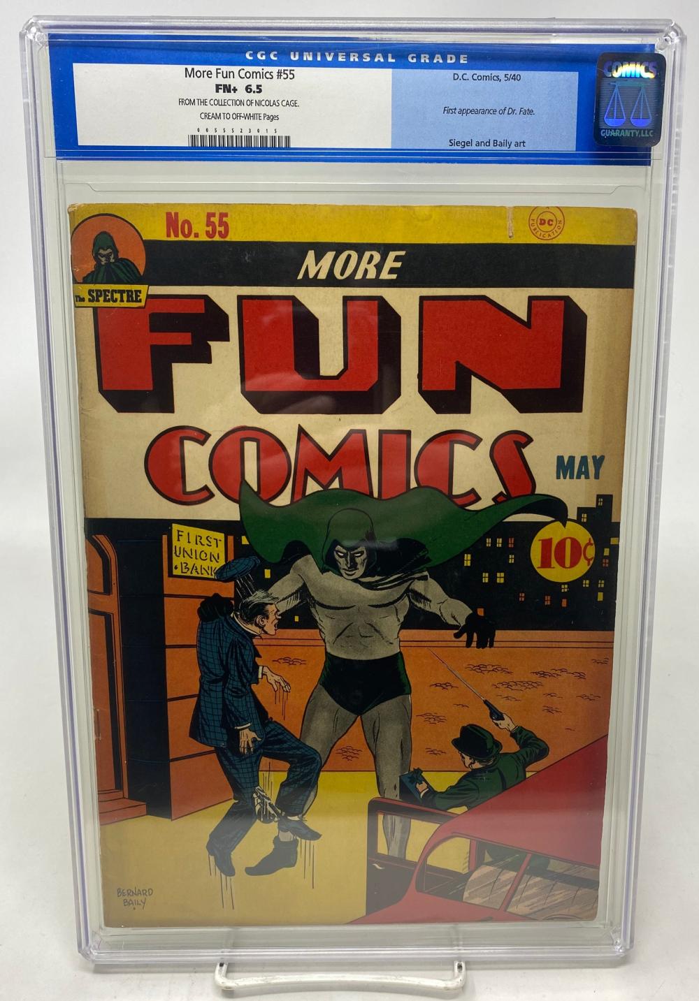 MORE FUN COMICS #55 - DC 1940 - CGC 6.5 - OLD CGC LABEL - NICOLAS CAGE COLLECTION