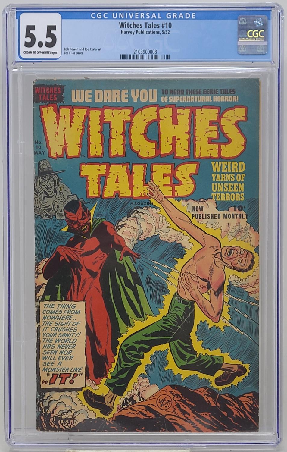 WITCHES TALES #10 - HARVEY 1952 - CGC 5.5 - PRE-CODE HORROR