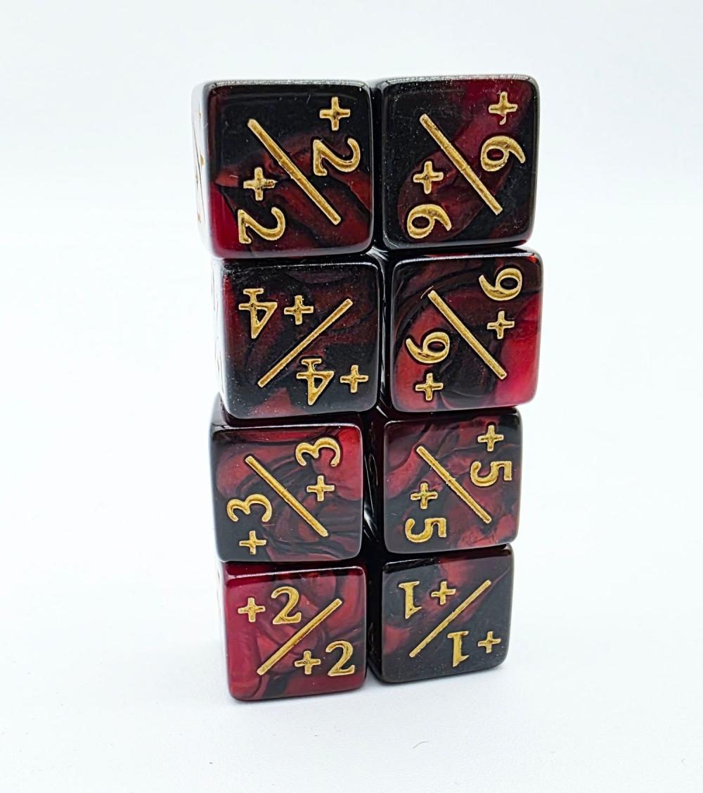 MTG Counters: +1/+1 Pearl Red Black 12