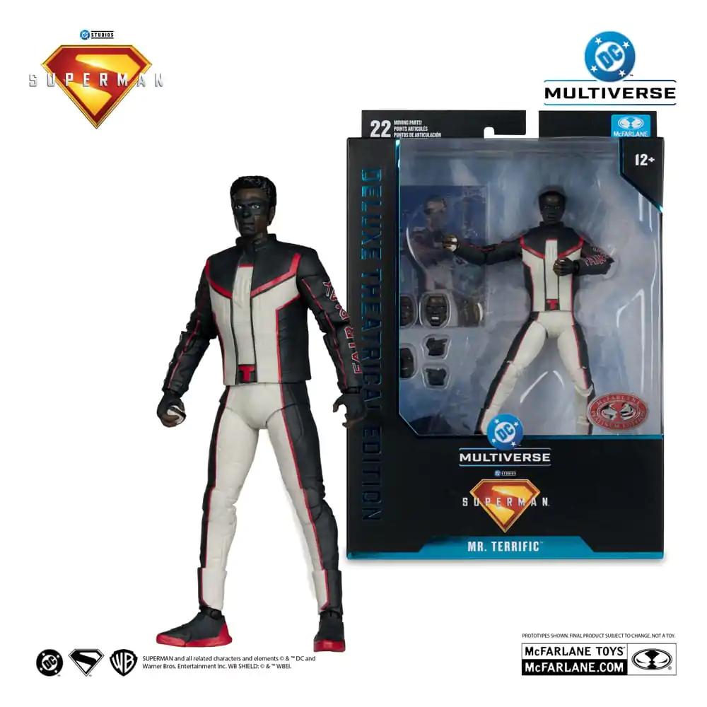 DC MULTIVERSE MR TERRIFIC SUPERMAN 2025 MCFARLANE DELUXE THEATRICAL PLATINUM AF