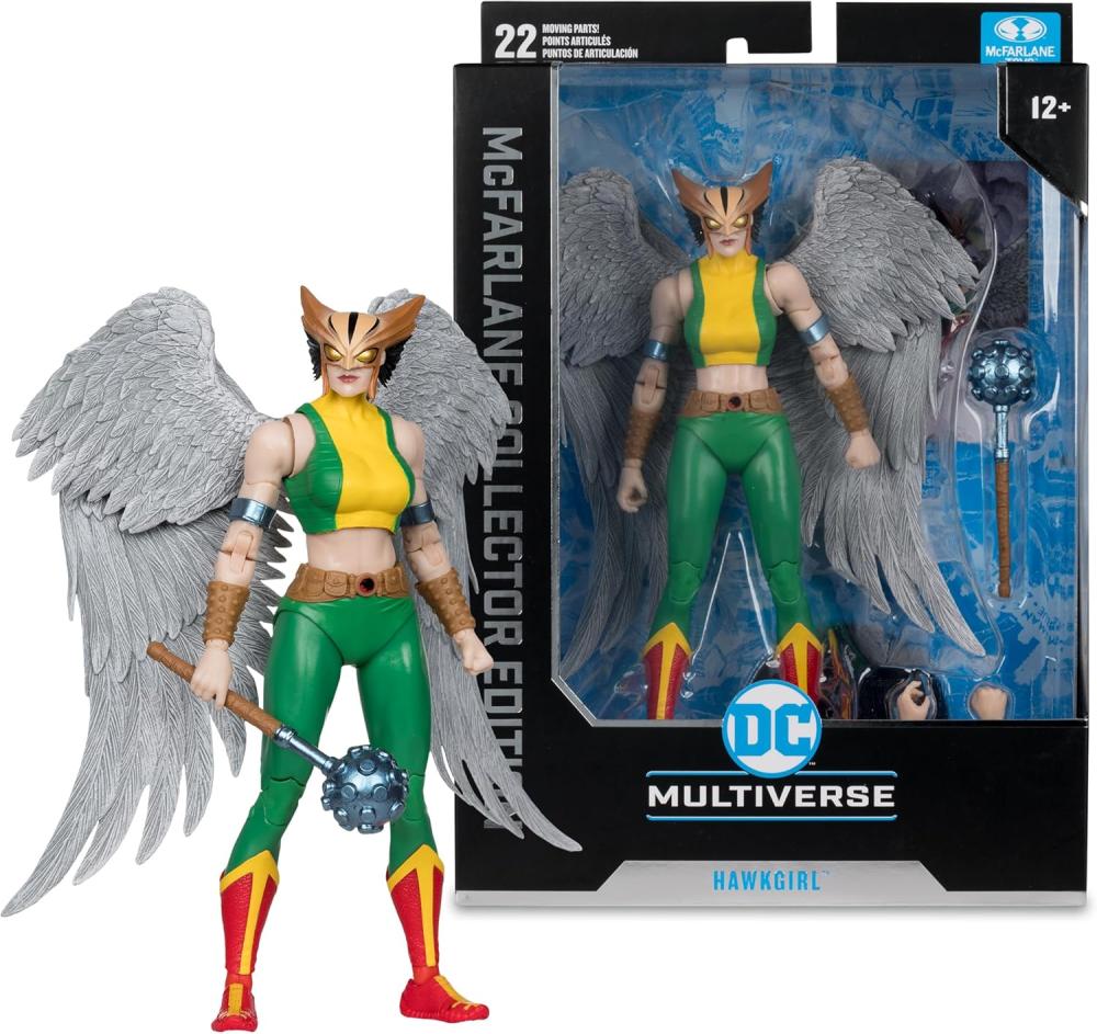 DC MULTIVERSE HAWKGIRL JLA MCFARLANE COLLECTOR PLATINUM AF