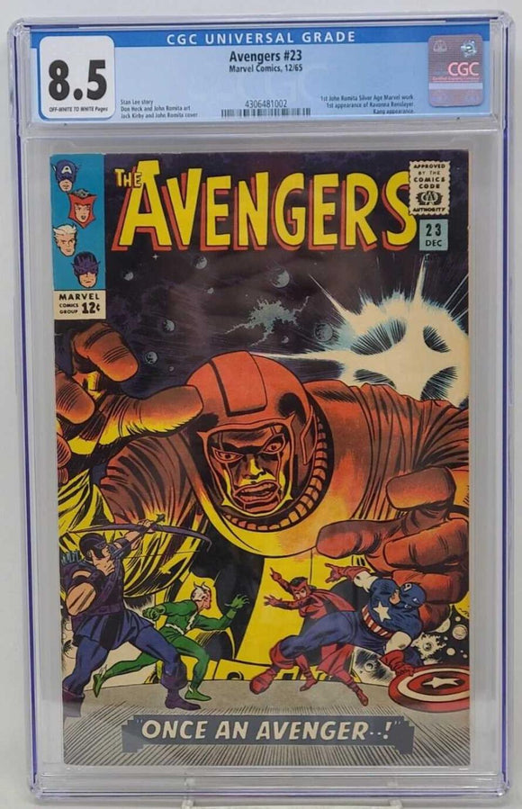 AVENGERS #23 - MARVEL 1965 - CGC 8.5 - 1ST RAVONNA RENSLAYER
