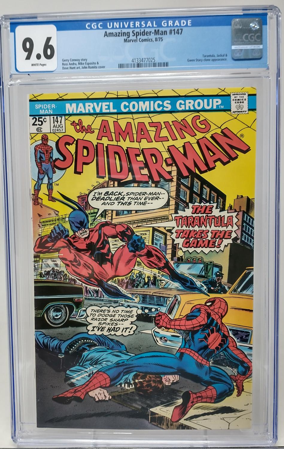 AMAZING SPIDER-MAN #147 - MARVEL 1975 - CGC 9.6 - GEWN STACY CLONE APPEARANCE