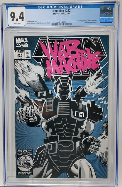 IRON MAN #282 - MARVEL 1992 - CGC 9.4 - 1ST COVER OF WAR MACHINE