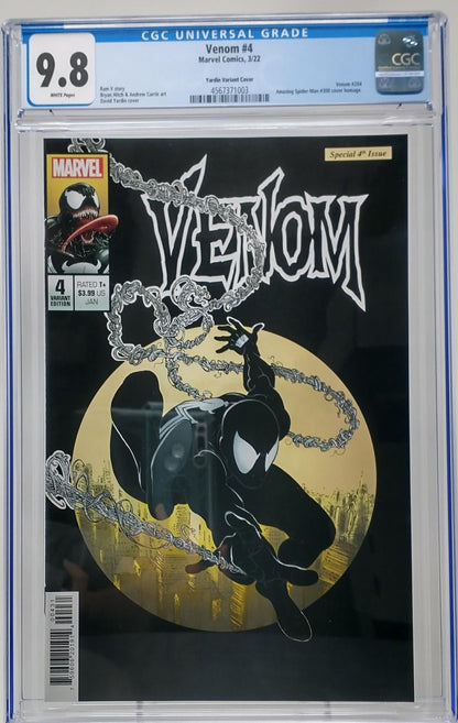 VENOM #4 LGY #204 - MARVEL 2022 - CGC 9.8 NM/MT - AMS 300 HOMAGE VARIANT CVR