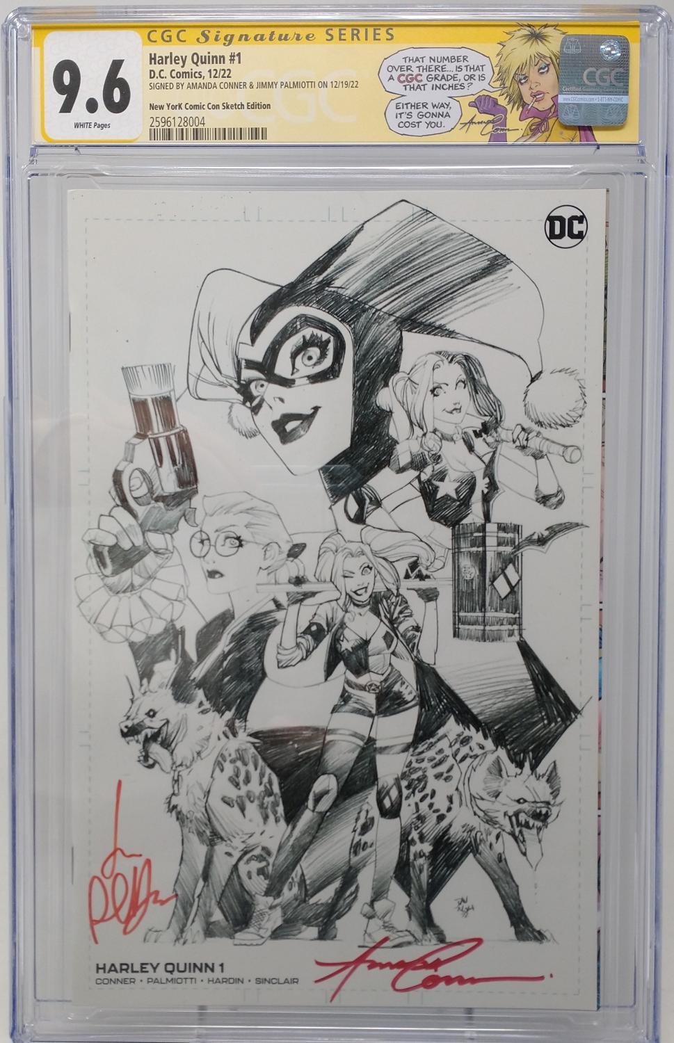 HARLEY QUINN #1 - DC 2022 - CGC 9.6 NM+ - SKETCH VAR SIGNED BY CONNER & PALMIOTTI