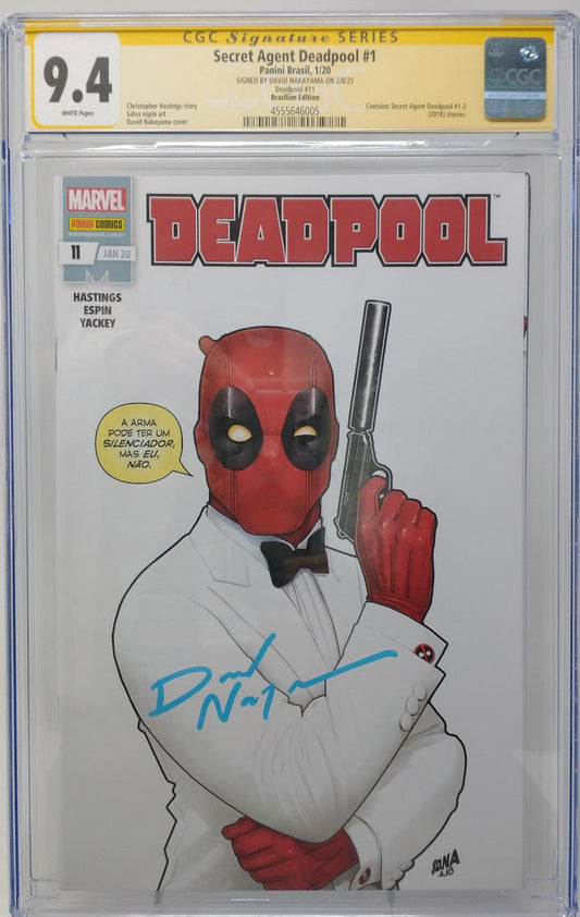 SECRET AGENT DEADPOOL #1 - MARVEL 2020 - CGC 9.4 NM - SIGNED BY DAVID NAKYAMA