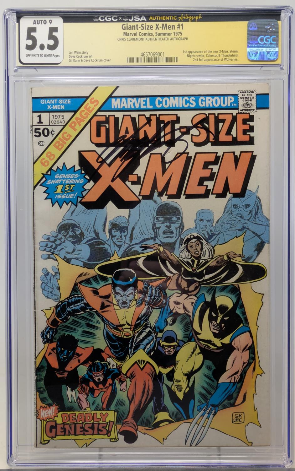 GIANT-SIZED X-MEN #1 - MARVEL 1975 - CGC 5.5 FN- - 2ND WOLVERINE, INTRO NEW X-MEN
