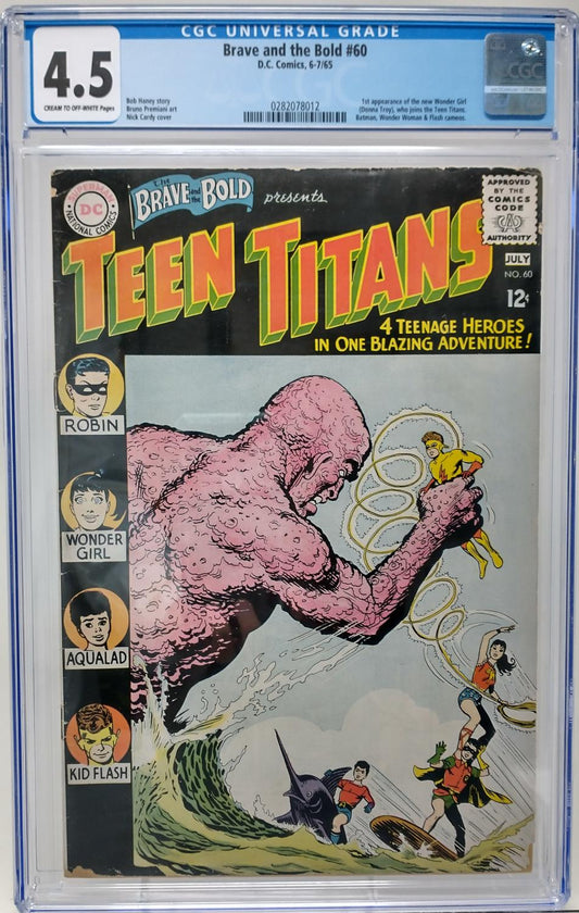 BRAVE AND THE BOLD #60 - DC 1965 - CGC 4.5 VG+ - 1ST DONNA TROY WONDER GIRL APPEARANCE