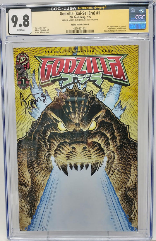 GODZILLA KAI-SEI ERA #1 - IDW 2025 - CGC 9.8 - SIGNED ARTHUR ADAMS VARIANT E
