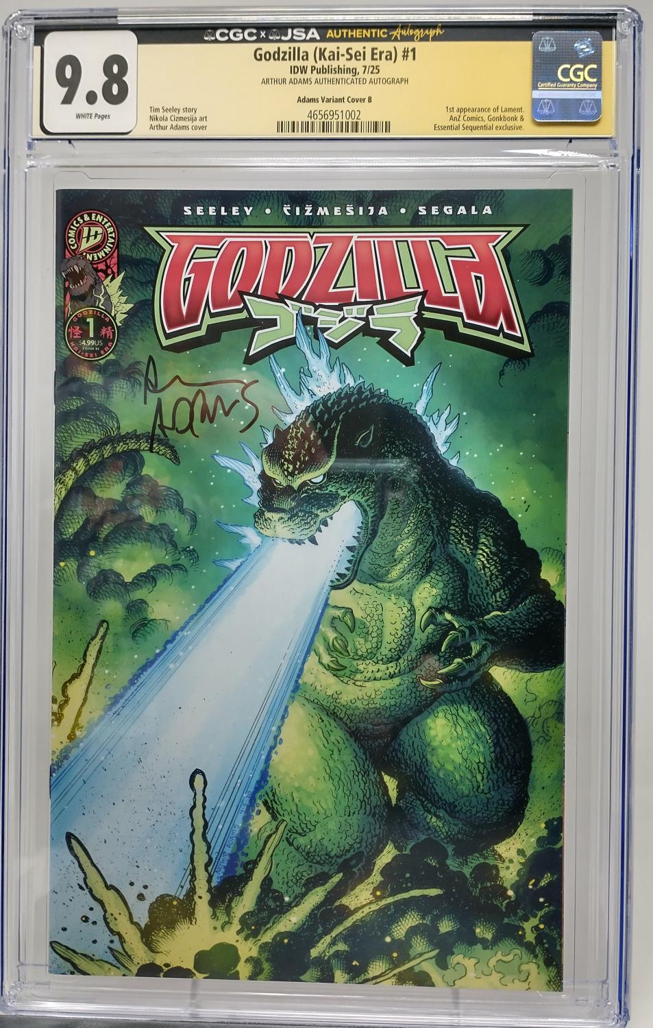 GODZILLA KAI-SEI ERA #1 - IDW 2025 - CGC 9.8 - SIGNED ARTHUR ADAMS VARIANT B