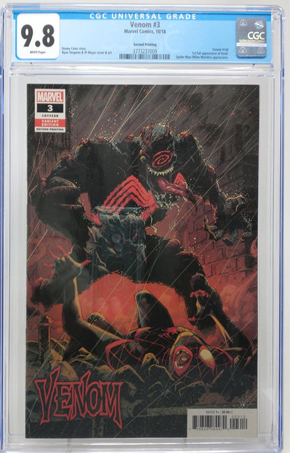 VENOM #3 - MARVEL 2018 - CGC 9.8 - 1ST FULL KNULL APPEARANCE, 2ND PRINT
