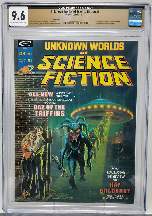 UNKNOWN WORLDS OF SCIENCE FICTION #1 - MARVEL 1975 - CGC 9.6 - MASS PEDIGREE COPY