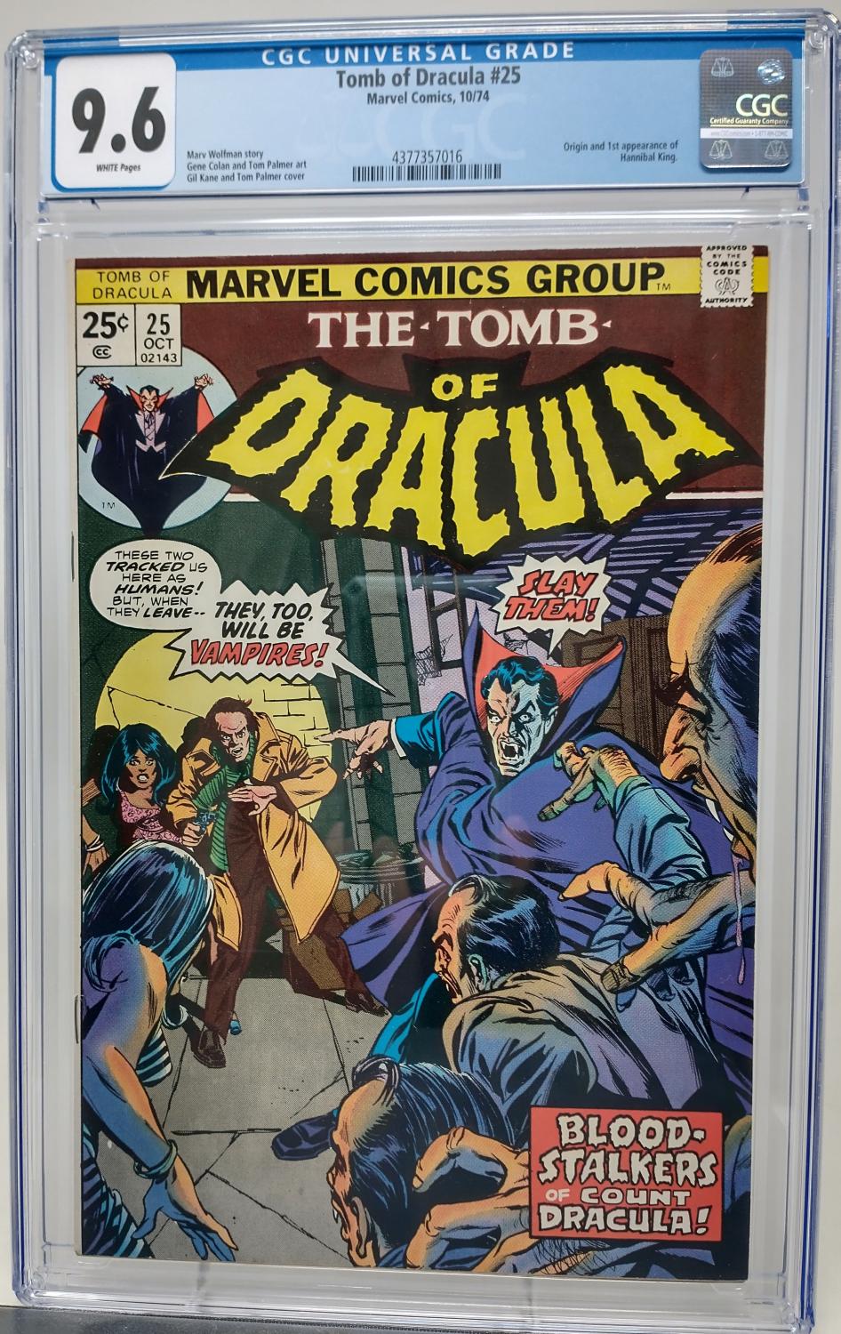 TOMB OF DRACULA #25 - MARVEL 1974 - CGC 9.6 - 1ST HANNIBAL KING APPEARANCE