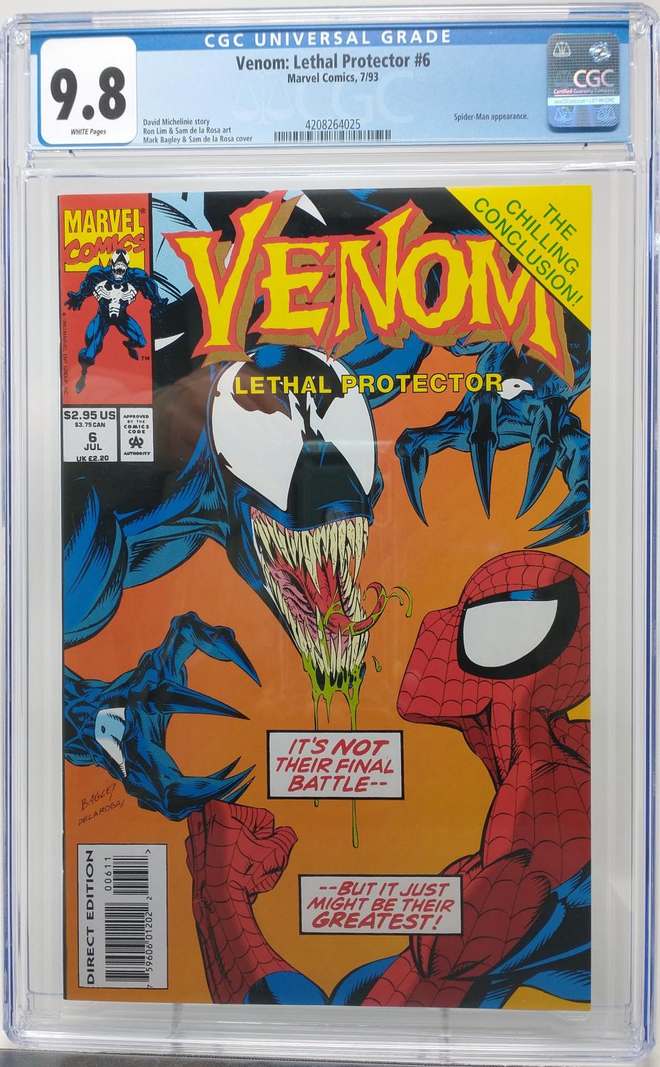 VENOM: LETHAL PROTECTOR #6 - MARVEL 1993 - CGC 9.8 - FINAL ISSUE