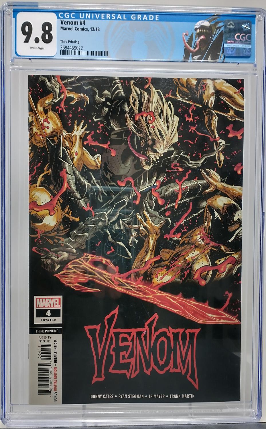VENOM #4 - MARVEL 2018 - CGC 9.8 - ORIGIN OF KNULL, 3RD PRINT