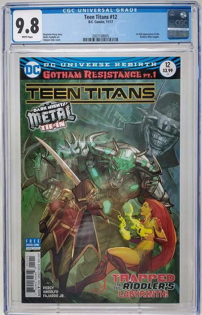 TEEN TITANS #12 - MARVEL 2017 - CGC 9.8 - 1ST BATMAN WHO LAUGHS