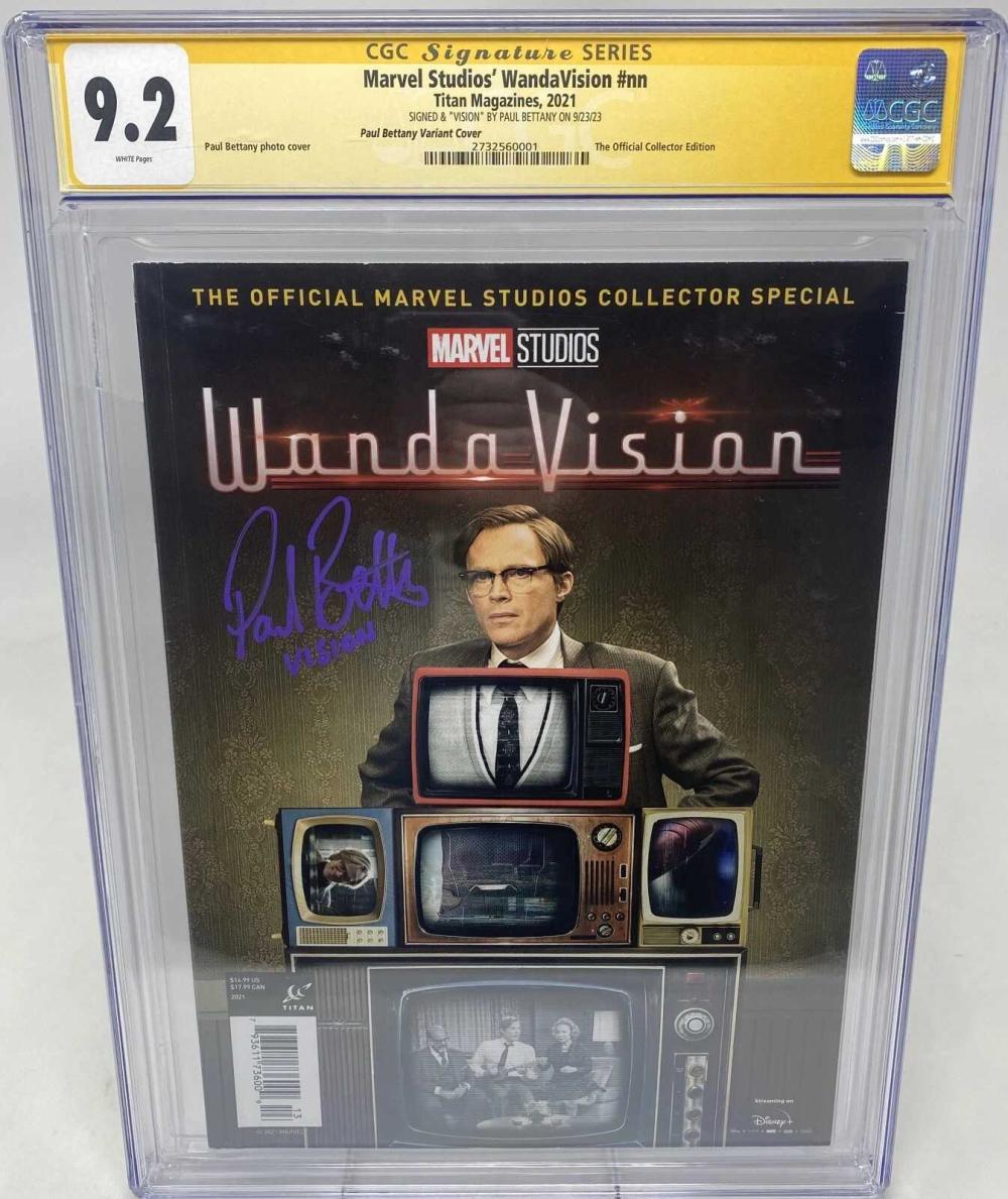 MARV. STUDIOS WANDAVISION #NN - TITAN MAGAZINE 2021 - CGCS 9.2 - PAUL BETTANY SIGNED AND COVER
