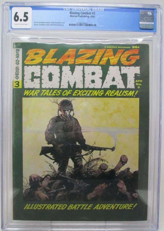 BLAZING COMBAT #3 - WARREN 1966 - CGC 6.5 FN+ - FRAZETTA COVER