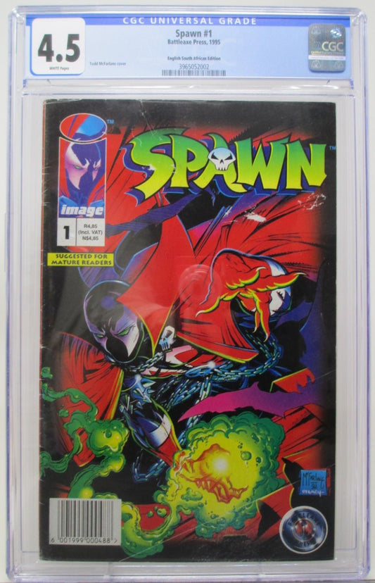 SPAWN #1 - BATTLEAXE PRESS 1995 - CGC 4.5 - SOUTH AFRICA EDI