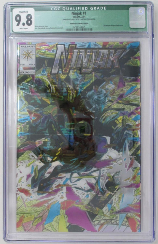 NINJAK #1 - VALIANT 1994 - CGCQ 9.8 - MANUFACTURING ERROR
