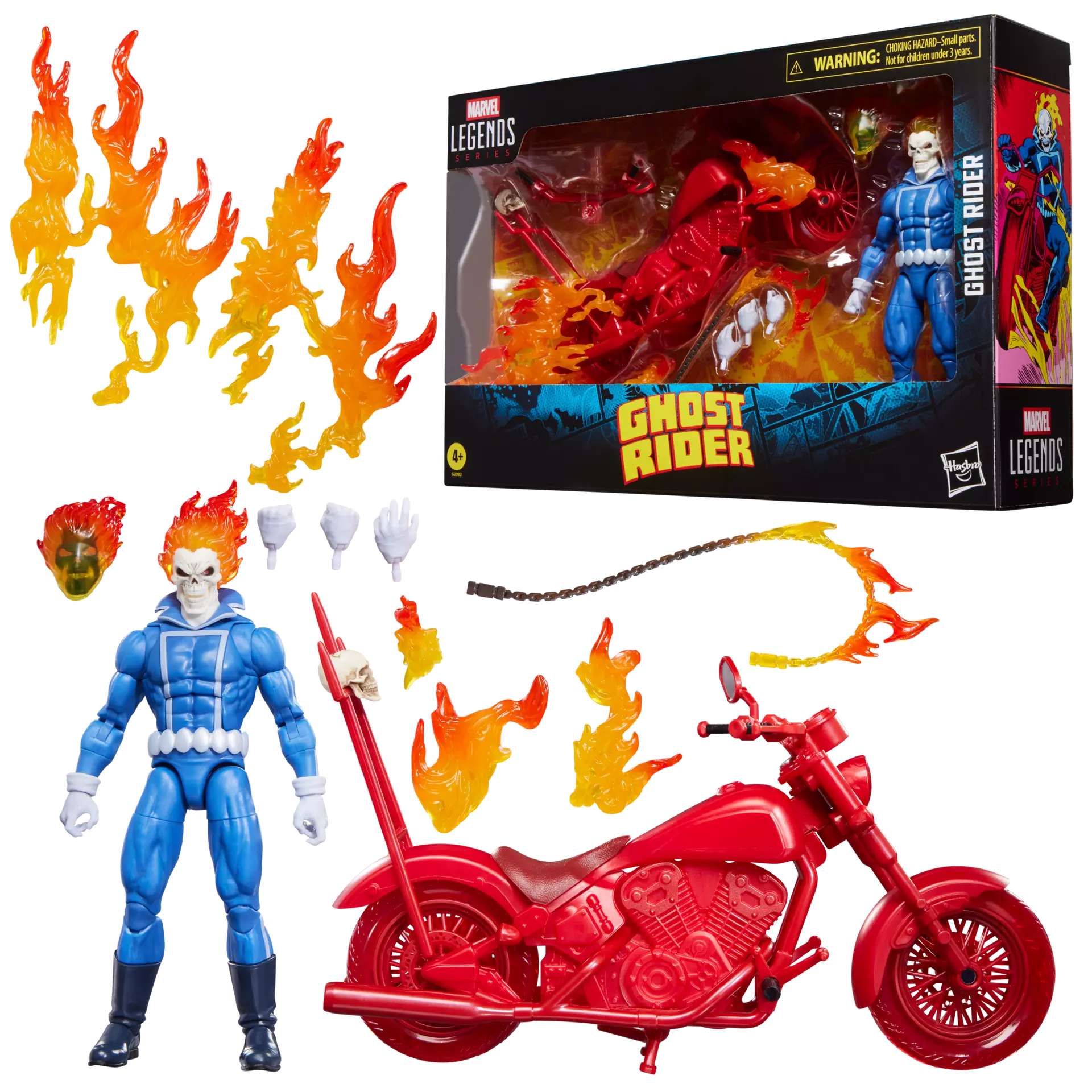 MARVEL LEGENDS LARGE NEW GHOST RIDER JOHNNY BLAZE W/CYCLE AF