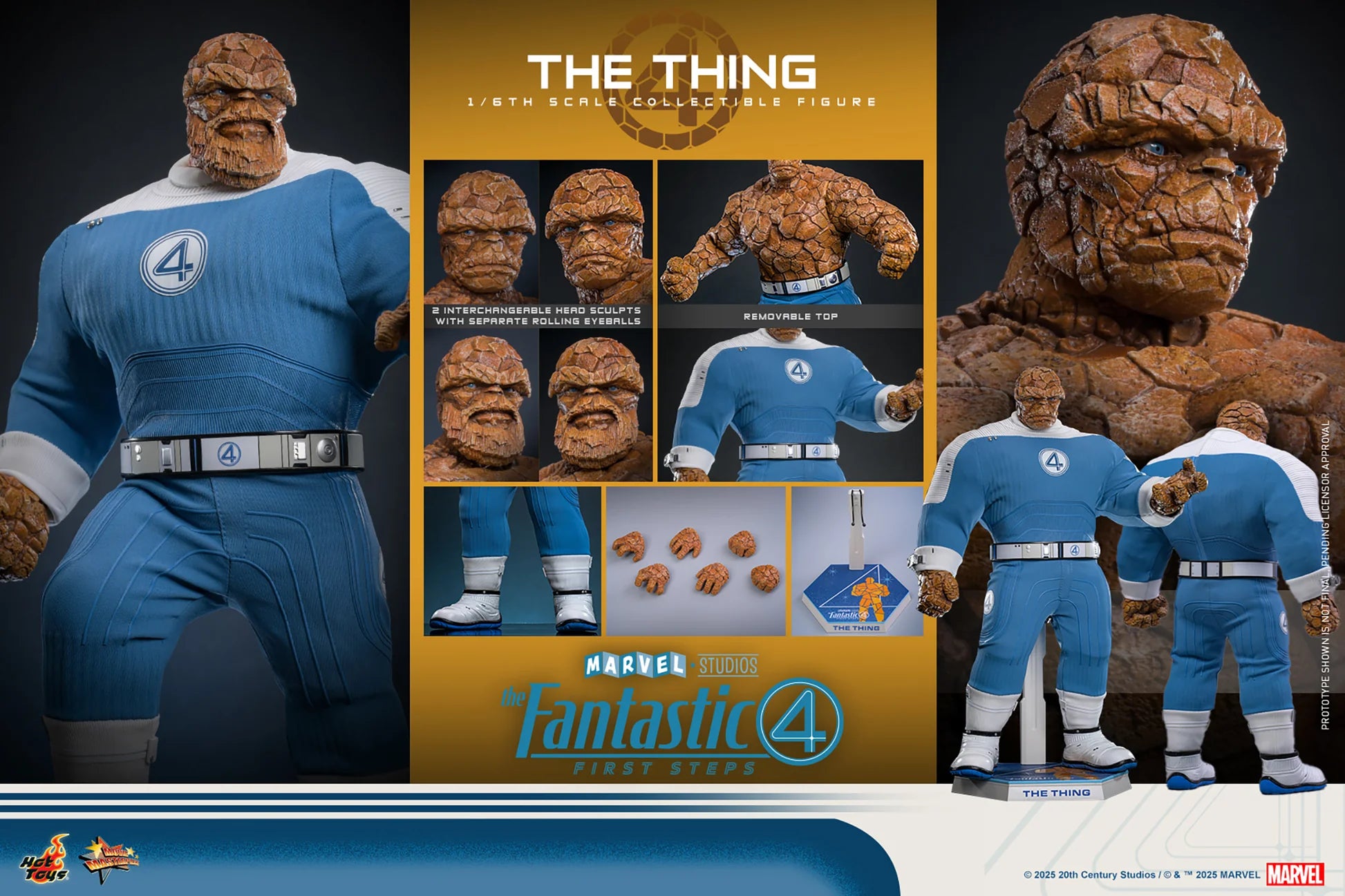 HOT TOYS FANTASTIC FOUR FIRST STEPS THE THING MMS 813 AF