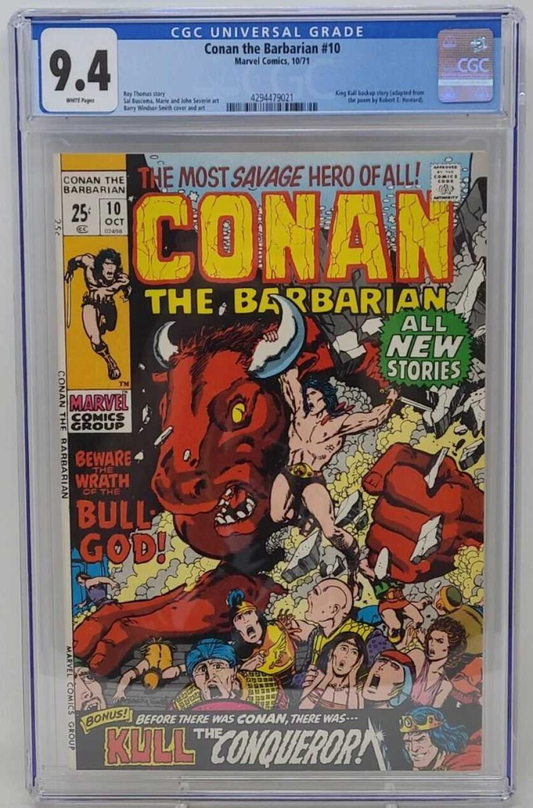 CONAN THE BARBARIAN #10 - MARVEL 1971 - CGC 9.4 - KING KULL BACKUP