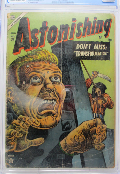 ASTONISHING #34 - ATLAS COMICS 1954 - CGC 2.0 GD - JOE MANEELY COVER