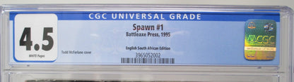 SPAWN #1 - BATTLEAXE PRESS 1995 - CGC 4.5 - SOUTH AFRICA EDI