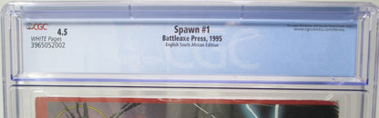 SPAWN #1 - BATTLEAXE PRESS 1995 - CGC 4.5 - SOUTH AFRICA EDI