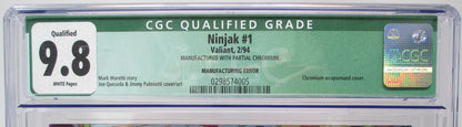 NINJAK #1 - VALIANT 1994 - CGCQ 9.8 - MANUFACTURING ERROR