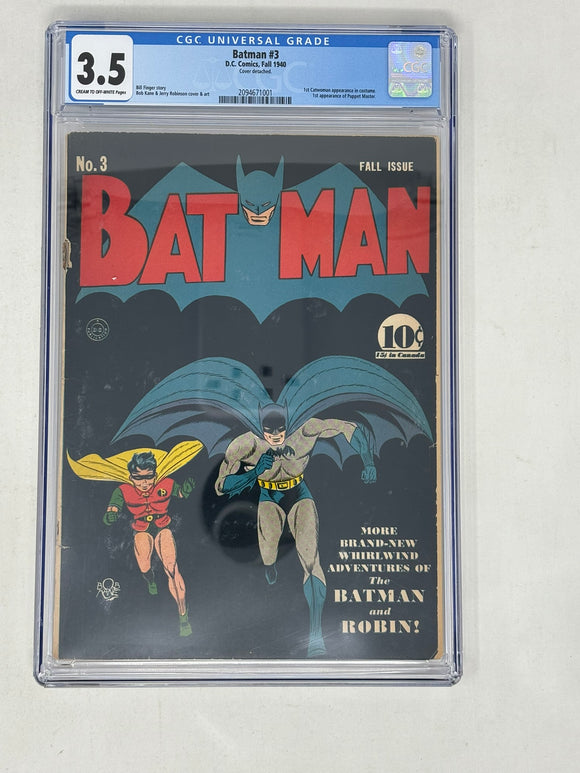 BATMAN #3 ~ DC 1940 ~ CGC 3.5