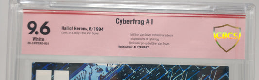 CYBERFROG #1 - CBCS 9.6 - HALL OF HEROES 1994 - SIGNED BY AL STEWART