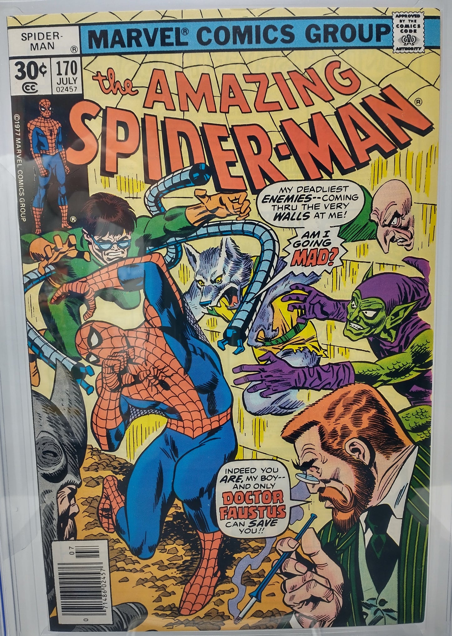AMAZING SPIDER-MAN #170 - MARVEL 1977 - CGC 9.8 - 1ST DR FAUSTUS