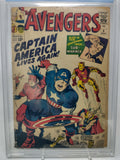 AVENGERS #4 - MARVEL 1964 - CBCS 2.5 - 1ST SILVER AGE APP OF STEVE ROGERS