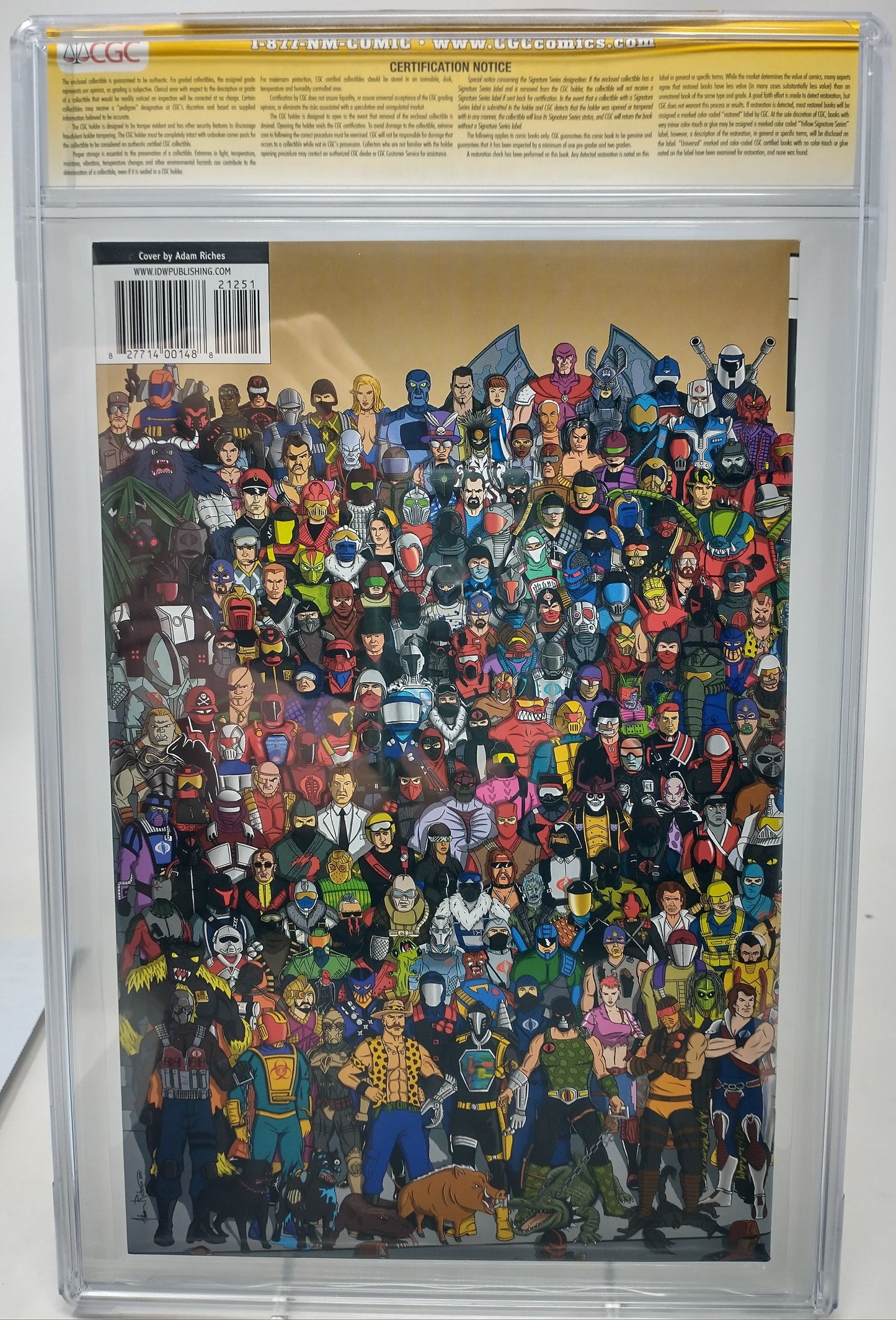 GI JOE A REAL AMERICAN HERO #212 EC EXCLUSIVE VAR COBRA COVER SIGNED BY ADAM RICHES CGC 9.8 PAC-MAN AND ZARTAN SKETCH