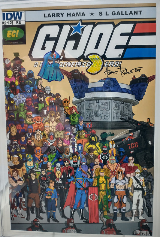 GI JOE A REAL AMERICAN HERO #212 EC EXCLUSIVE VAR COVER SIGNED BY ADAM RICHES CGC 9.8 COBRA COMMANDER SKETCH
