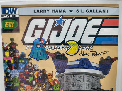 GI JOE A REAL AMERICAN HERO #212 EC EXCLUSIVE VAR COVER SIGNED BY ADAM RICHES CGC 9.8 COBRA COMMANDER SKETCH