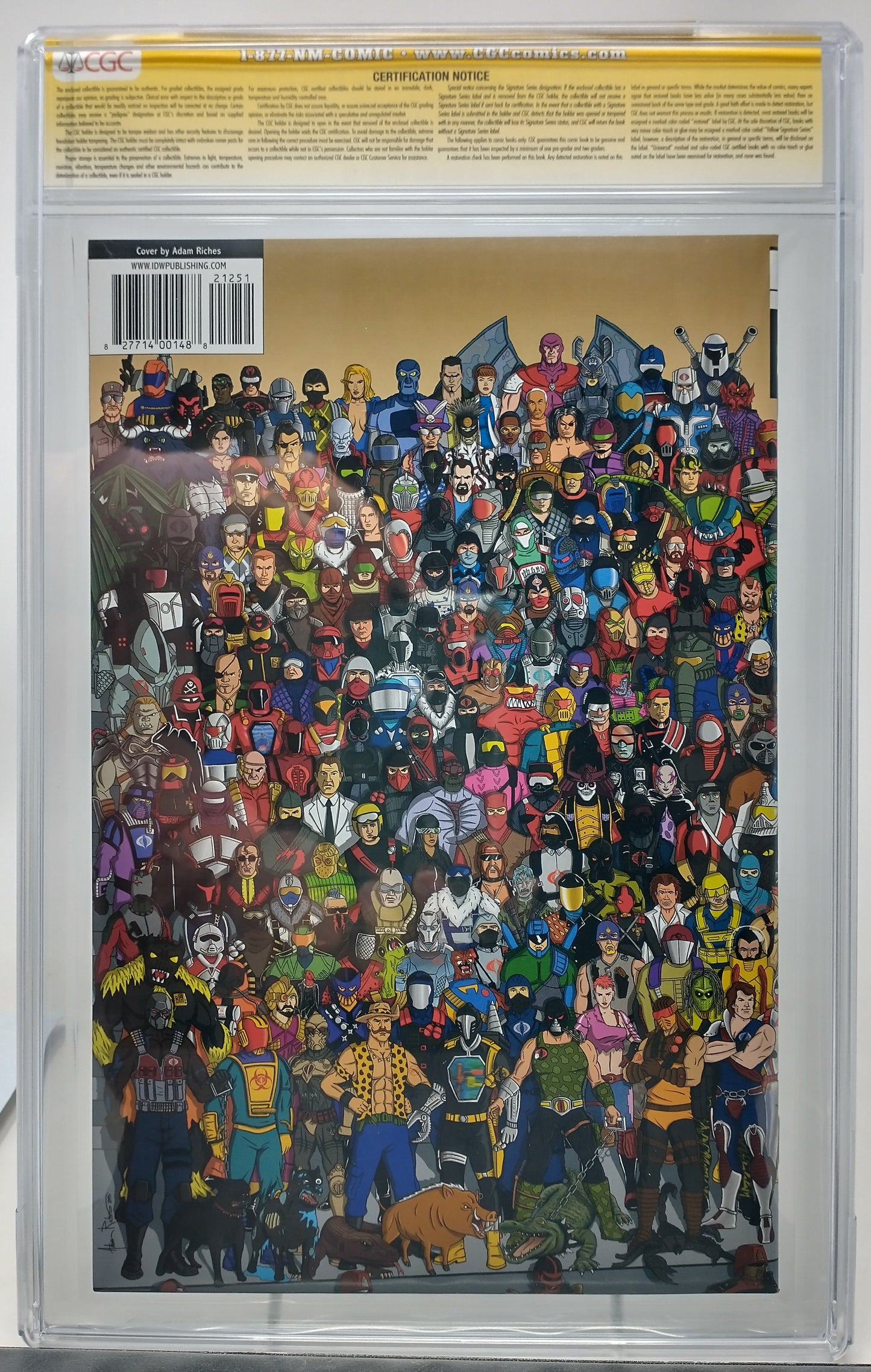 GI JOE A REAL AMERICAN HERO #212 EC EXCLUSIVE VAR COVER SIGNED BY ADAM RICHES CGC 9.8 COBRA COMMANDER SKETCH