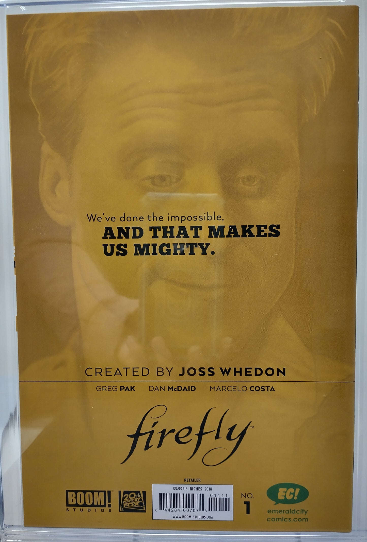 FIREFLY #1 EMERALD CITY EXCLUSIVE VAR - CGC 9.8 ADAM RICHES SIGNED 3