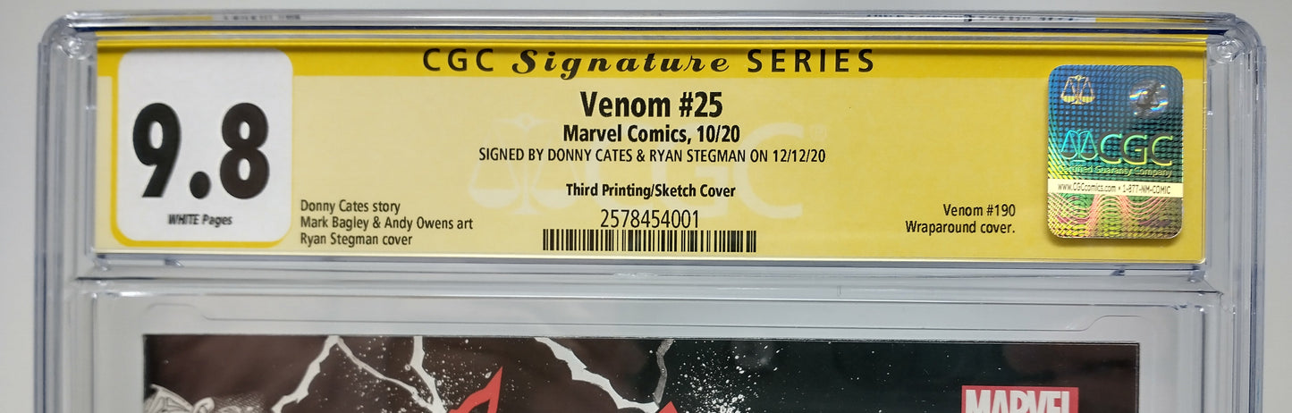 VENOM #25 3RD PRINT - MARVEL 2020 - CGC 9.8 - CATES AND STEGMAN SIGNED