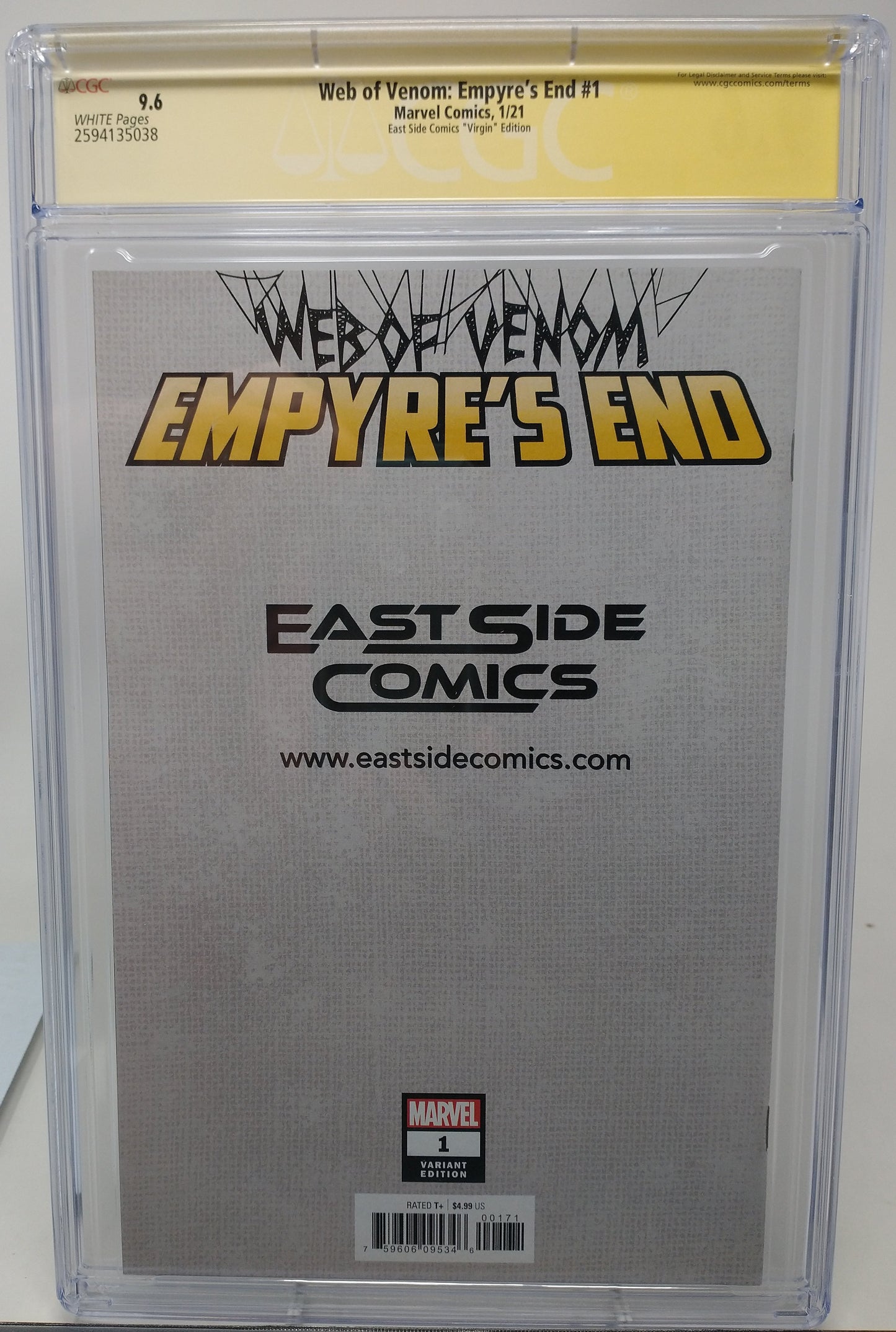 WEB OF VENOM EMPYRES END #1 - MARVEL 2021 - CGC 9.6 - ALEX GARNER SIGNED