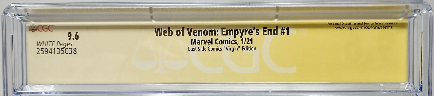 WEB OF VENOM EMPYRES END #1 - MARVEL 2021 - CGC 9.6 - ALEX GARNER SIGNED