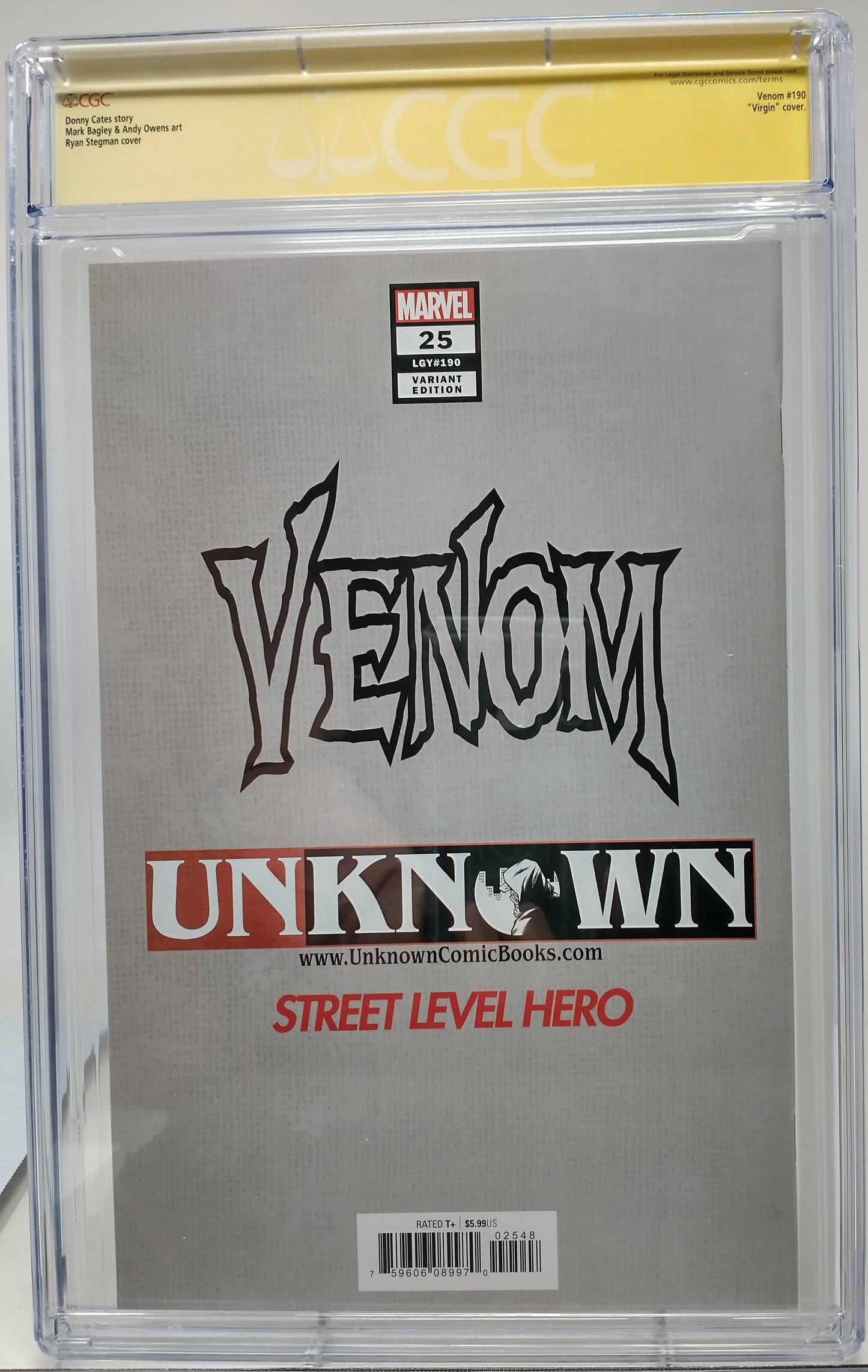 VENOM #25 2ND PRINT - MARVEL 2020 - CGC 9.8 - CATES AND STEGMAN SIGNED