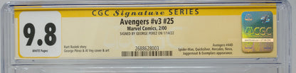 AVENGERS #V3 #25 - MARVEL 2000 - CGC 9.8 NM/MT - SIGNED GEORGE PEREZ